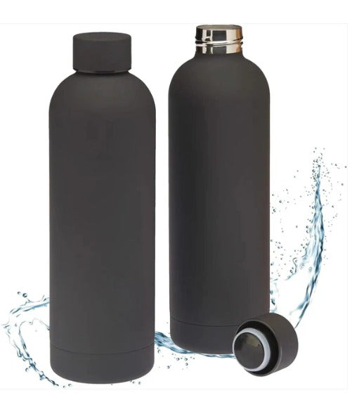 Black Stainless Steel Insulated Water Bottle – 500ml | Leak-Proof, Travel-Friendly, Hot & Cold Flask