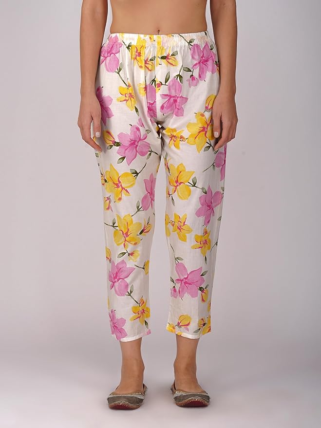 Floral Lawn Kurti for Women – Pink & Yellow