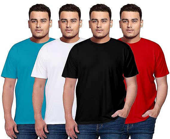 Men’s Cotton T-Shirt Combo Pack (Set of 4) – Casual Round Neck Tees