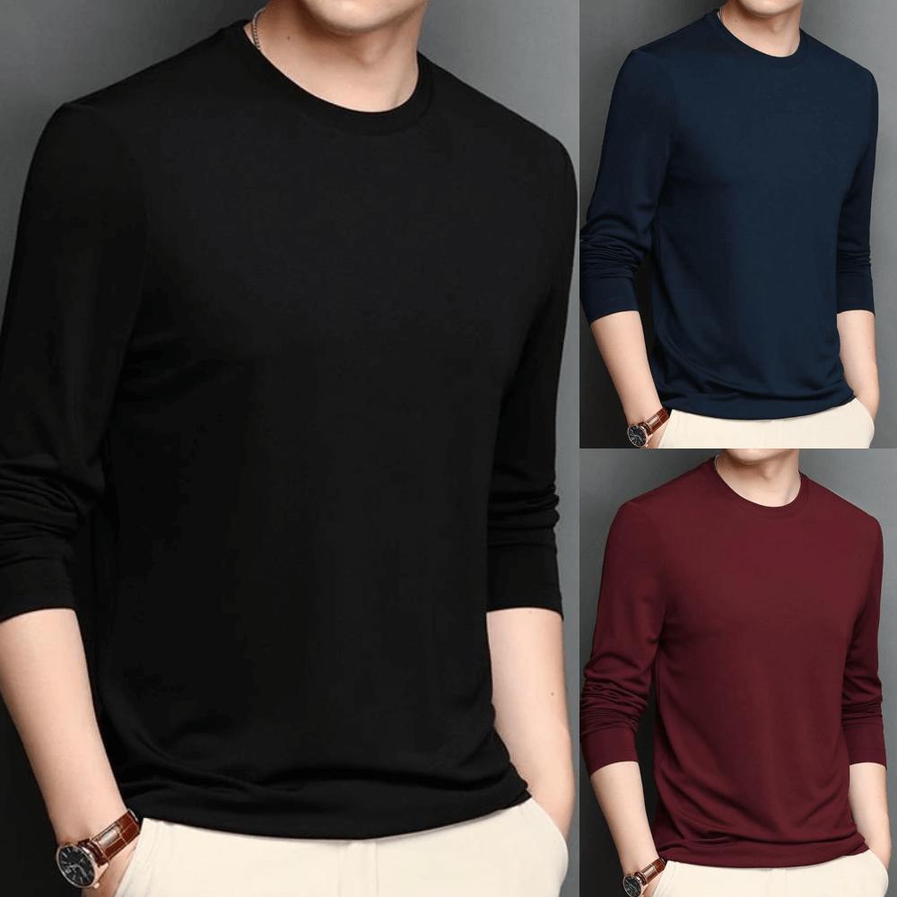 Men's Solid Color Long Sleeve T-Shirt