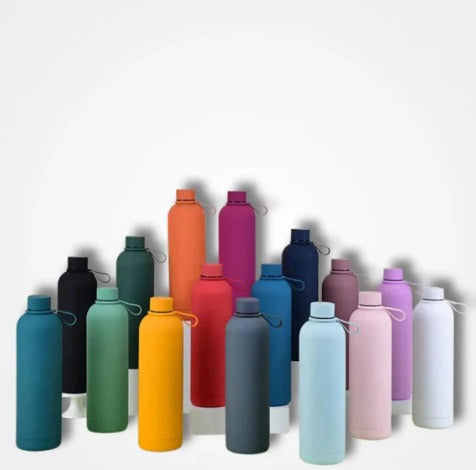Stainless Steel Insulated Water Bottle – 500ml | Leak-Proof Thermos in Multiple Colors | Hot & Cold Travel Flask