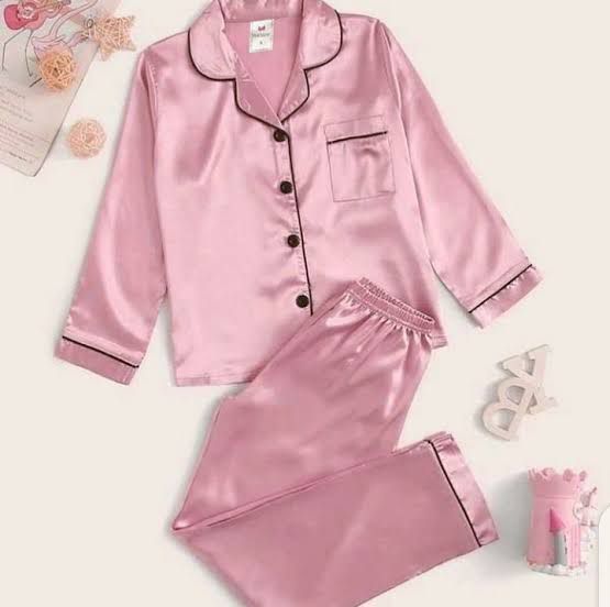 Silky Nights Premium Imported Silk Pyjama Set – 2-Piece Shirt & Trouser | Free Size | Made in Turkey SixtyOneShop