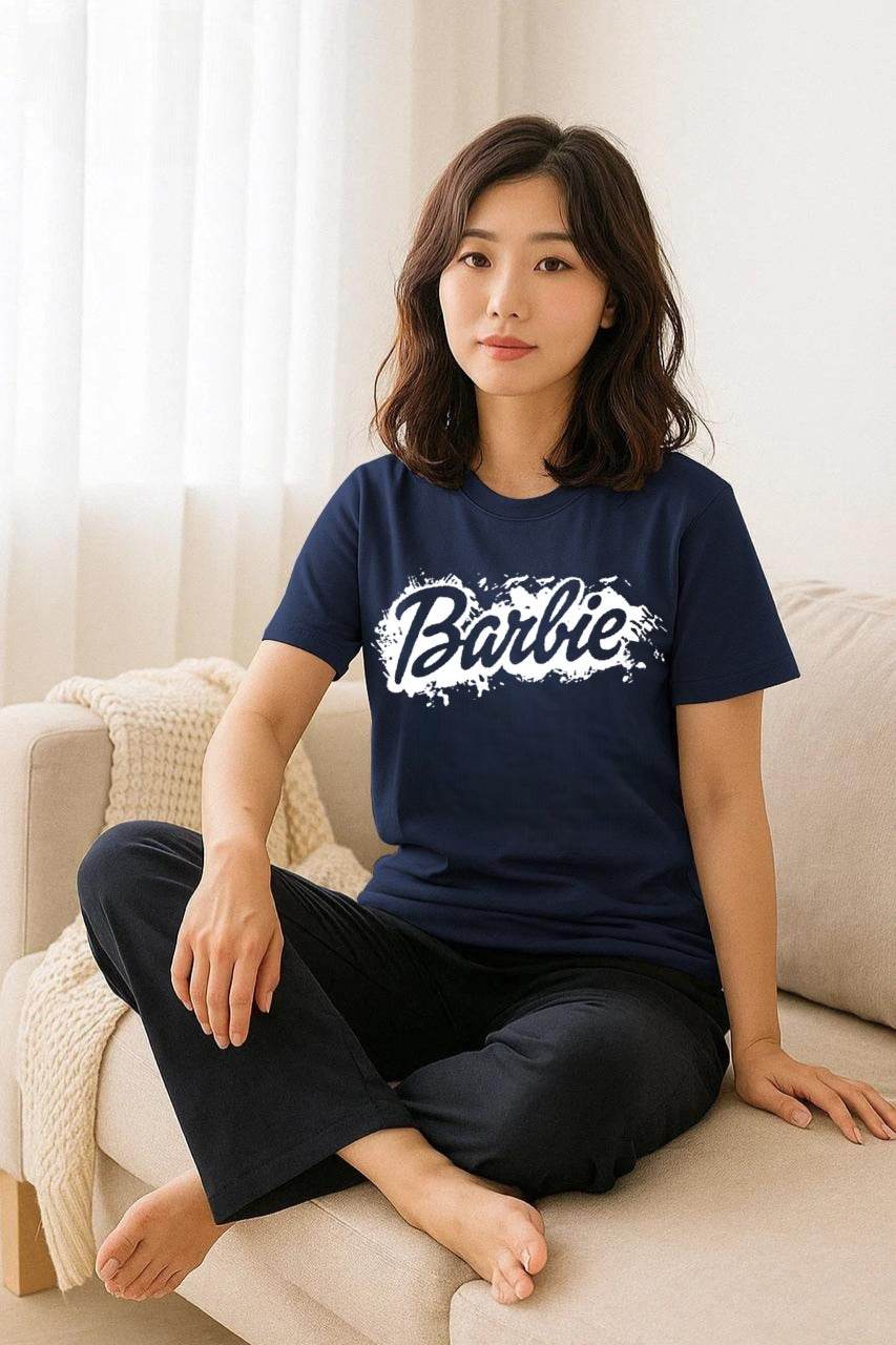 Barbie Printed Women’s Night Suit Set | Comfy Cotton Sleepwear - SixtyOneShop