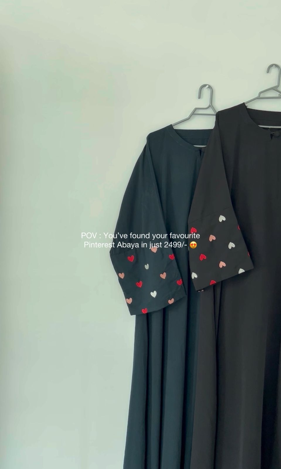 Heart Embroidered Abaya the-stylefits