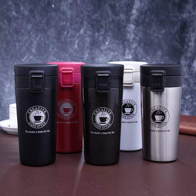 Stainless Steel Travel Coffee Mug – Leak-Proof Vacuum Insulated Thermos (380ml)