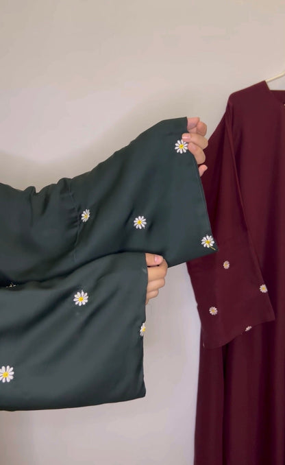 Daffodil - Sunflower Embroidered Abaya the-stylefits