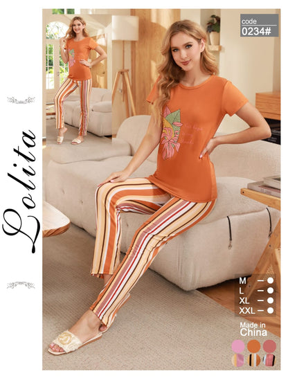 Women’s Cotton Night Suit Set – Printed T-Shirt & Pajama with Pocket | Soft Loungewear & Sleepwear SixtyOneShop