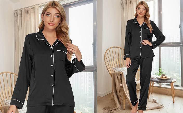 Silky Nights Premium Imported Silk Pyjama Set – 2-Piece Shirt & Trouser | Free Size | Made in Turkey SixtyOneShop