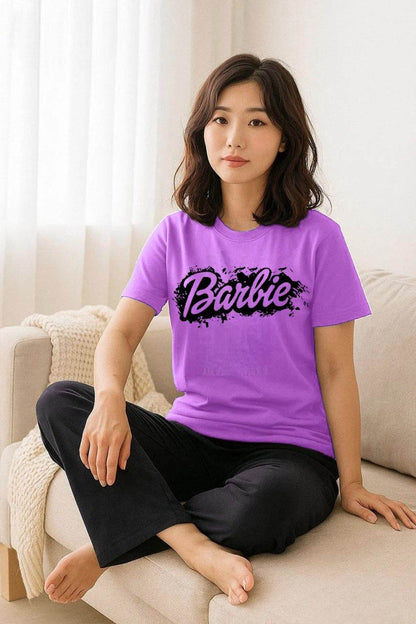 Barbie Printed Women’s Night Suit Set | Comfy Cotton Sleepwear - SixtyOneShop