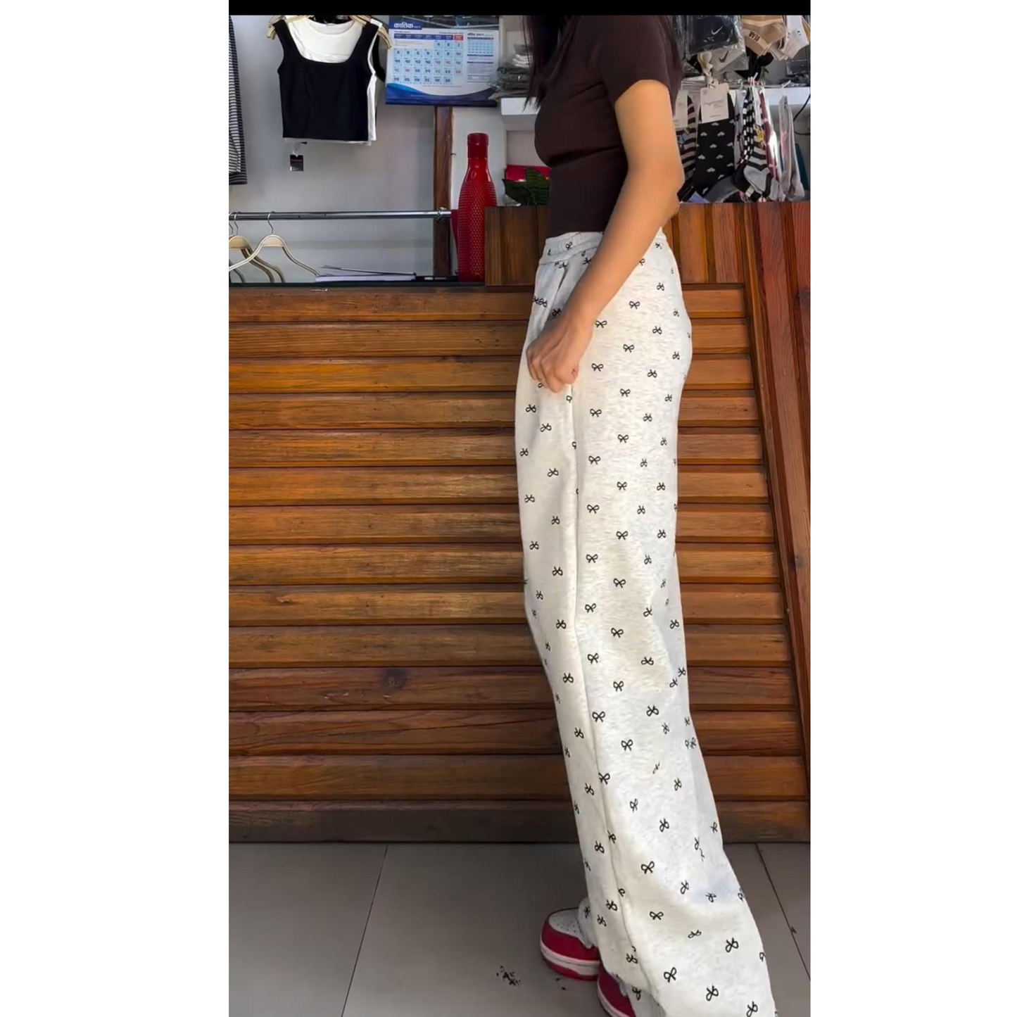 Bow Printed Summer Trouser the-stylefits