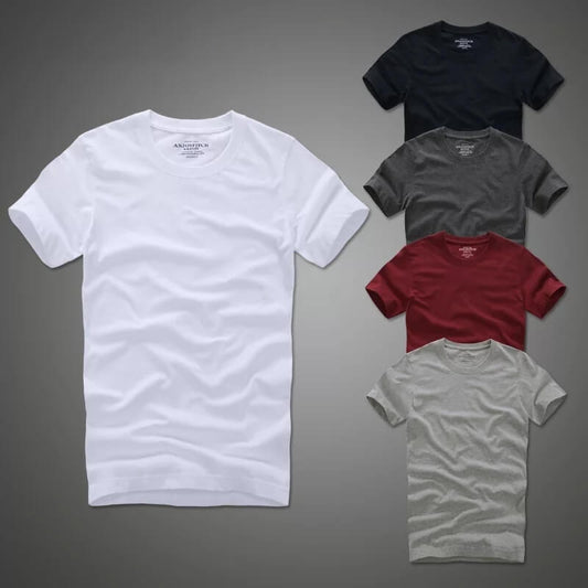 Men's Plain T-Shirts – 5-Pack Solid Colors | Cotton Essentials
