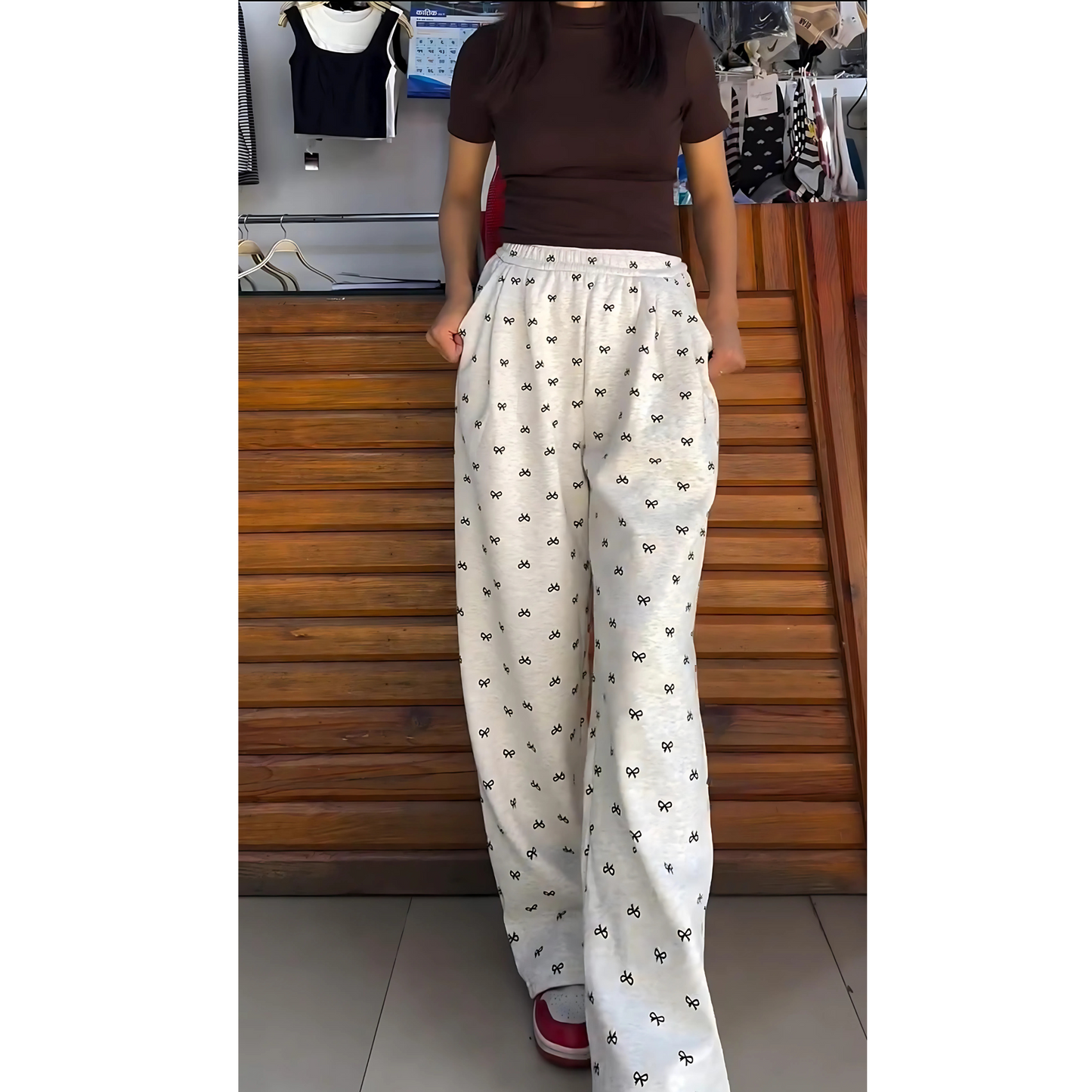 Bow Printed Summer Trouser the-stylefits