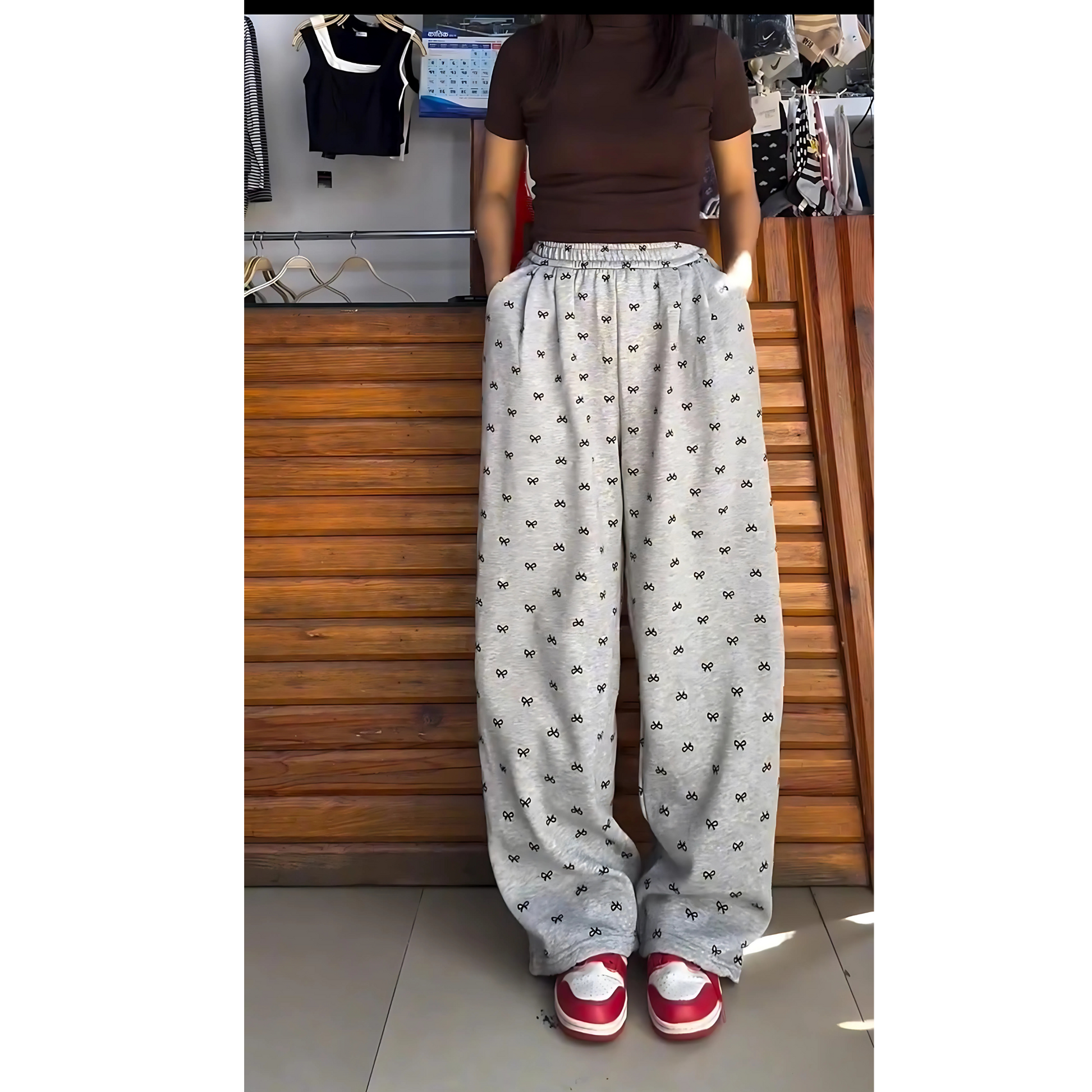 Bow Printed Summer Trouser the-stylefits