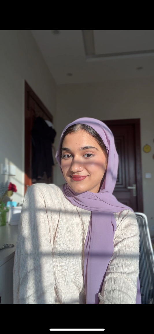 Instant Hijab- Hijab + Attached cap- Lilac the-stylefits