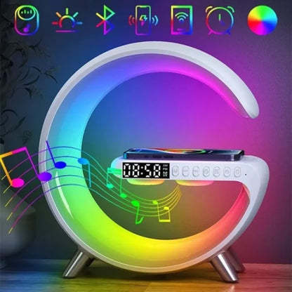 GalaxyGlow™ 4-in-1 Smart Clock – Wireless Charger + Bluetooth Speaker + RGB Lamp