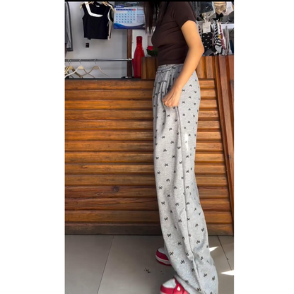 Bow Printed Summer Trouser the-stylefits