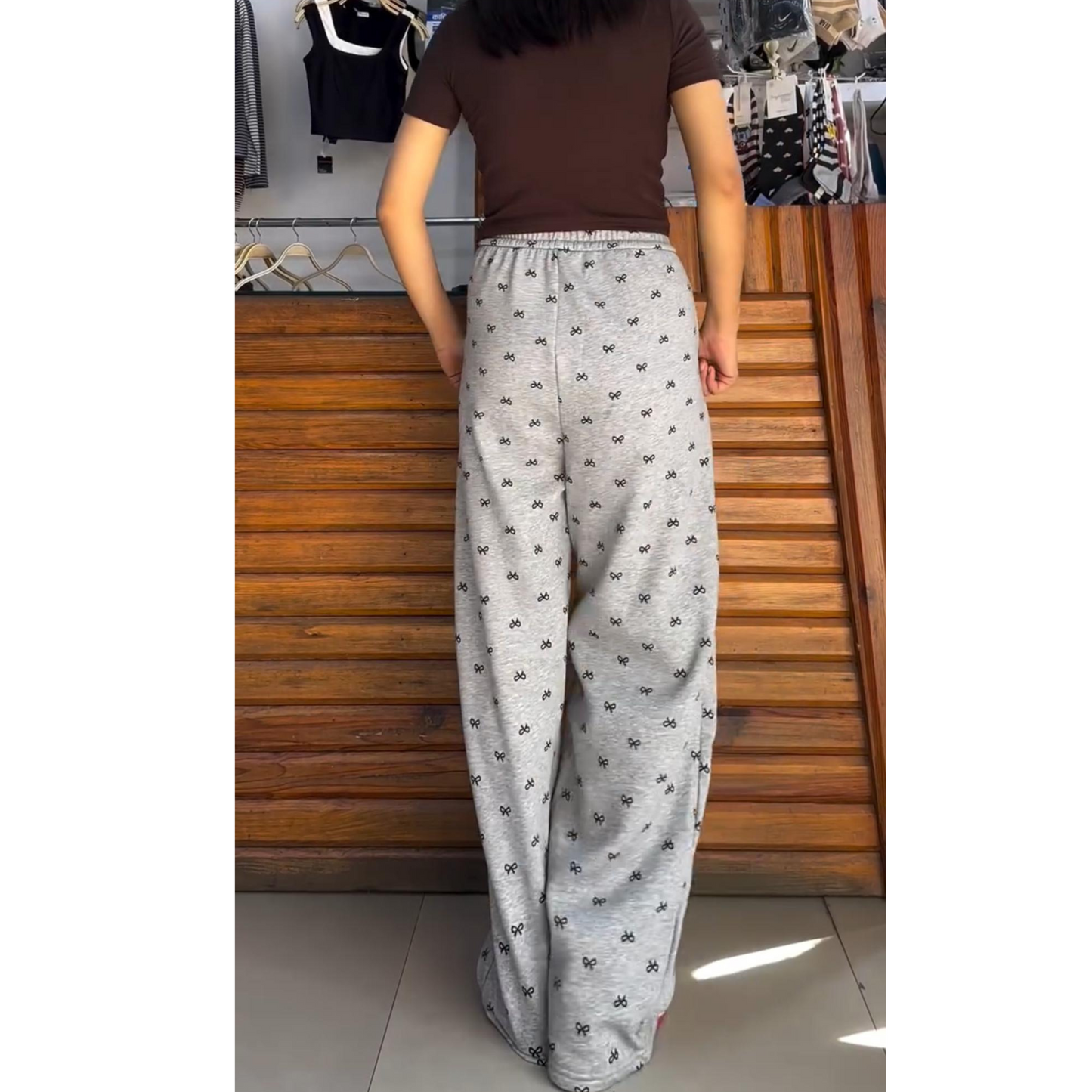 Bow Printed Summer Trouser the-stylefits