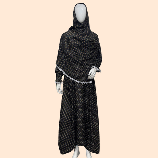 طقم صلاة (عباية + حجاب متصل)