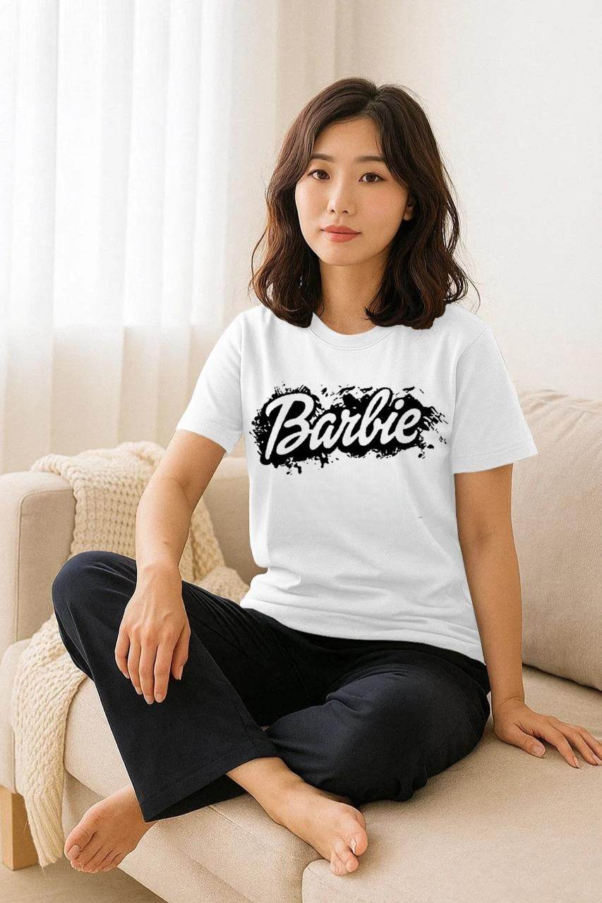 Barbie Printed Women’s Night Suit Set | Comfy Cotton Sleepwear - SixtyOneShop