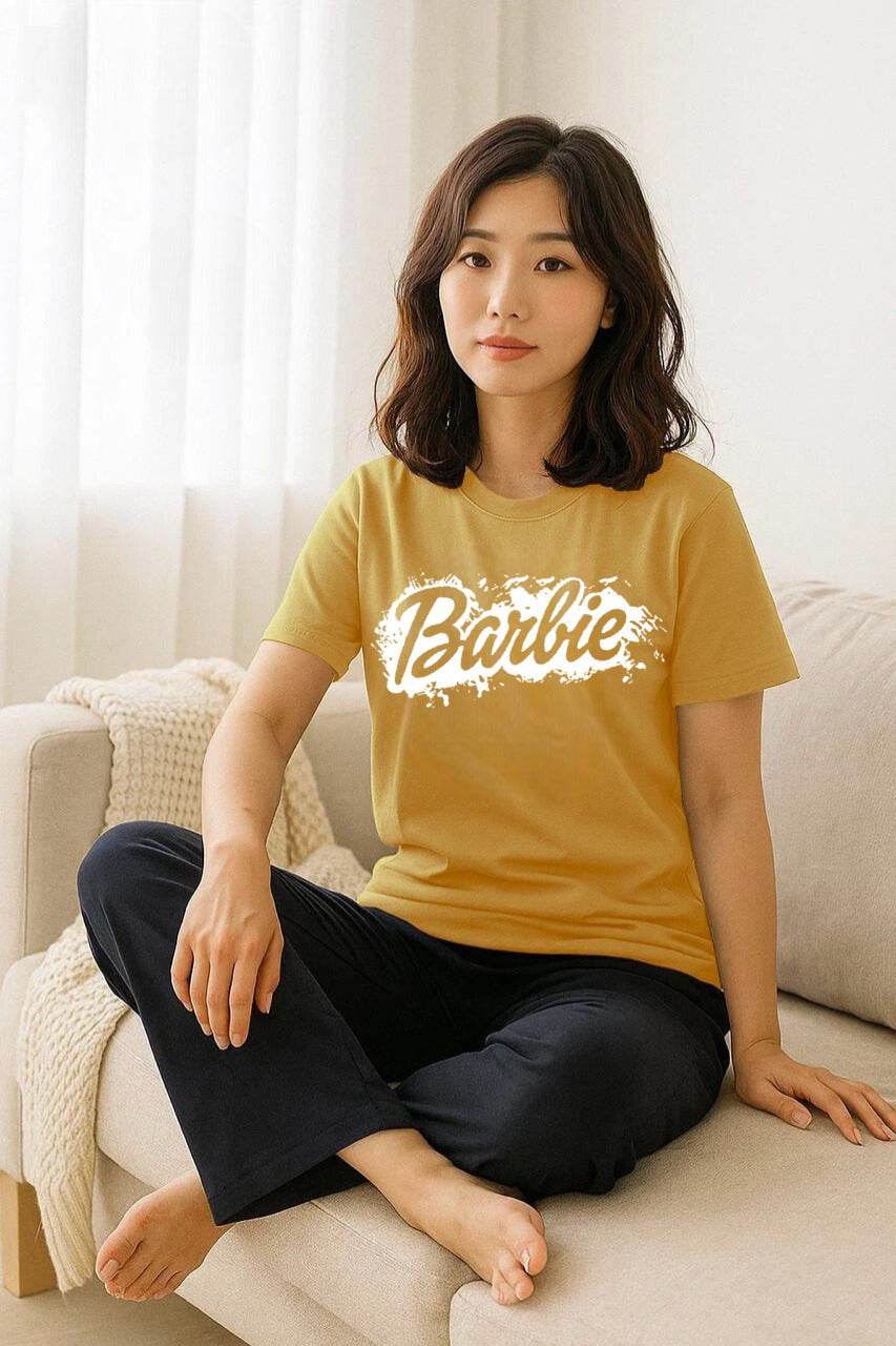 Barbie Printed Women’s Night Suit Set | Comfy Cotton Sleepwear - SixtyOneShop