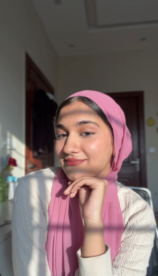 Instant hijab - Hijab + Attached Cap - Pink the-stylefits