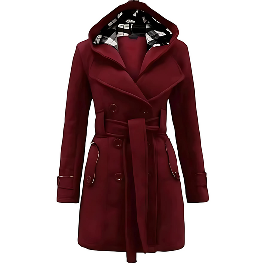 Winter Fleece Hooded Coat - Maroon