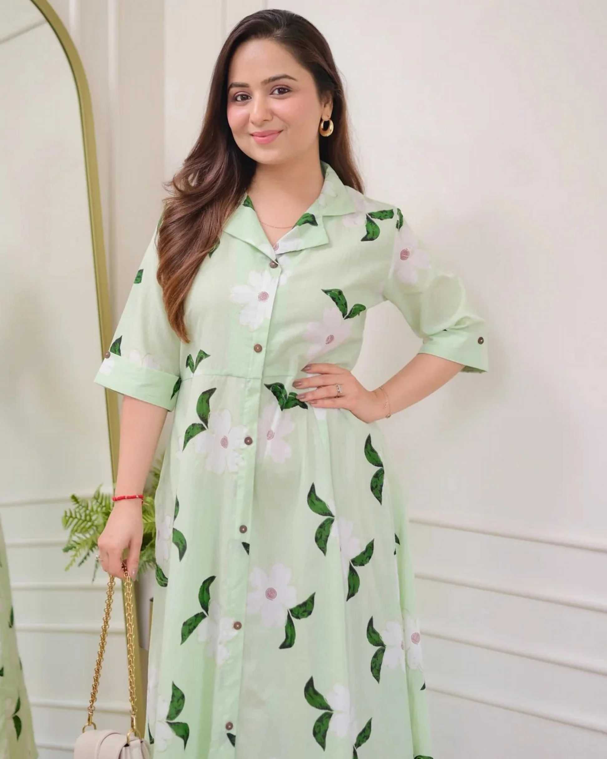 Maisha Mint Green A-Line Dress Wariza