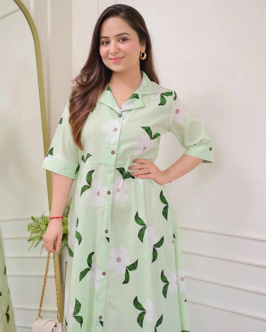 Maisha Mint Green A-Line Dress Wariza