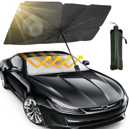 Foldable Car Windshield Sunshade Umbrella – UV & Heat Protection with Storage Pouch