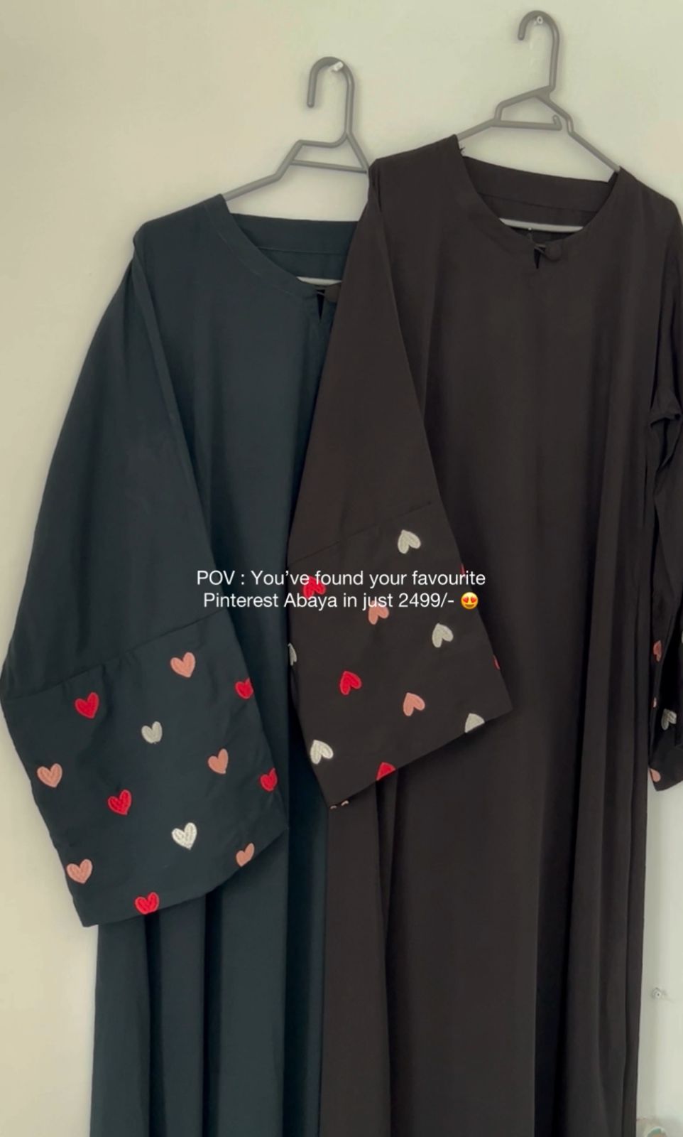 Heart Embroidered Abaya the-stylefits
