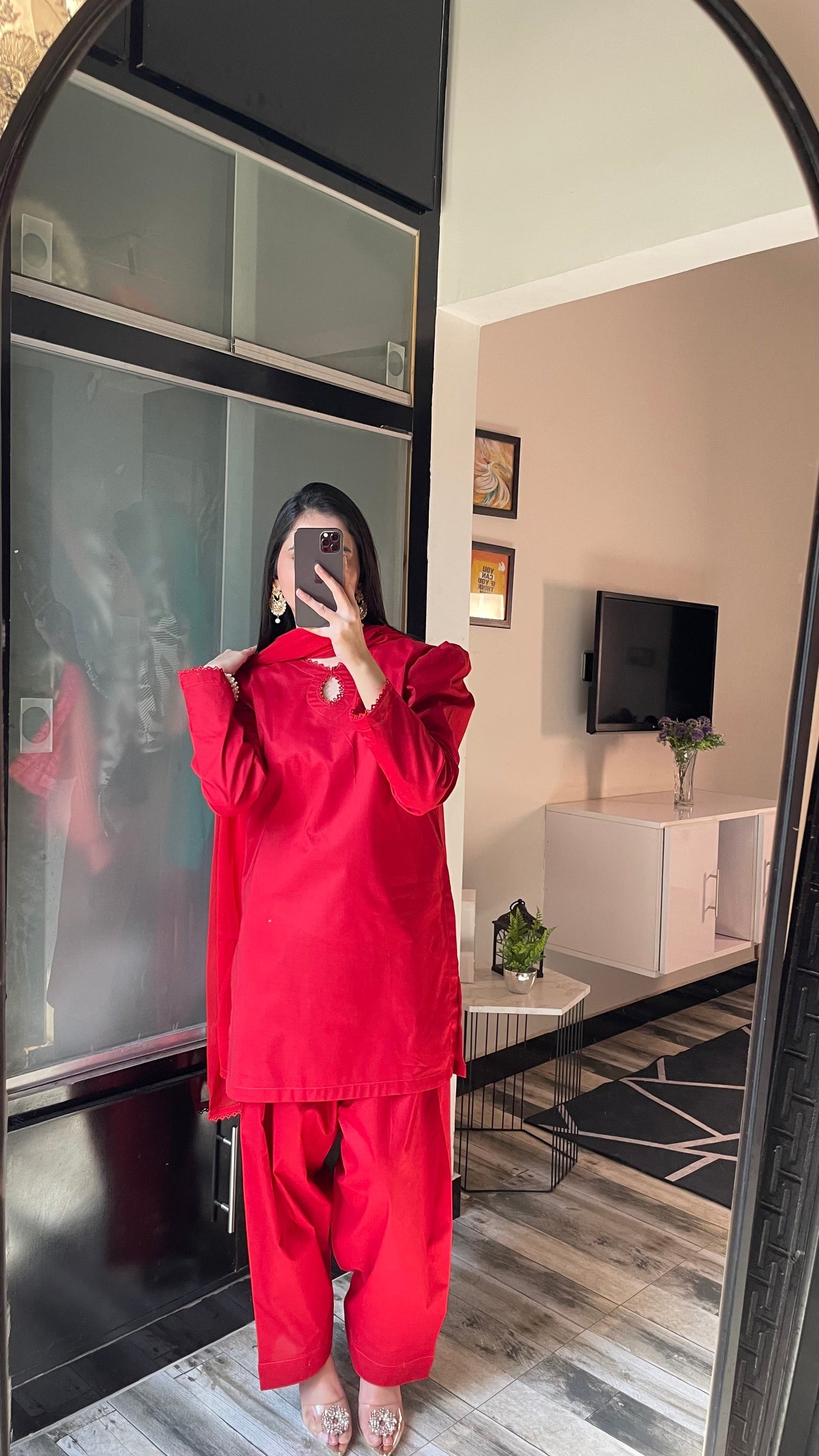 Farshi Set - Red the-stylefits
