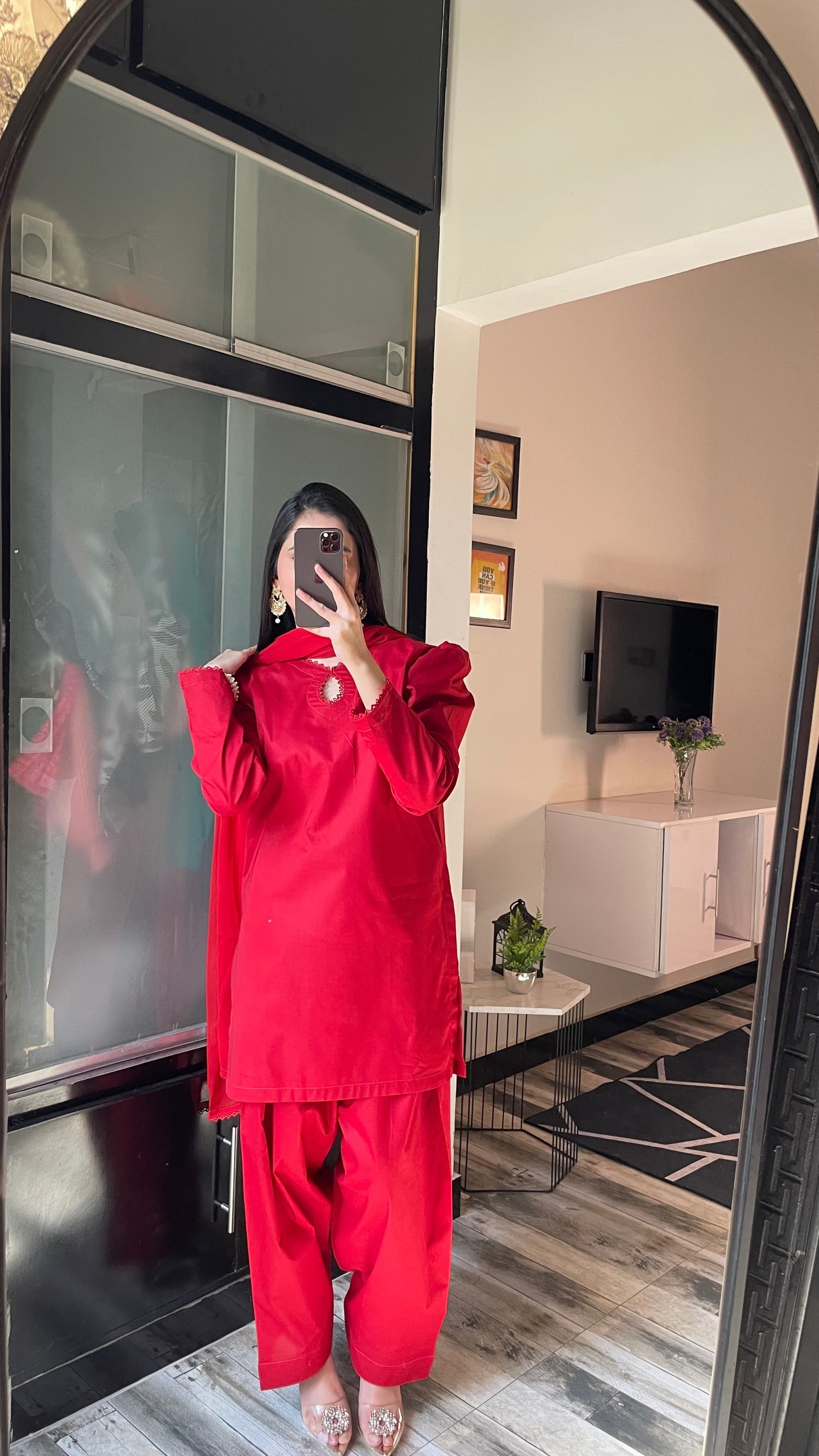 Farshi Set - Red the-stylefits