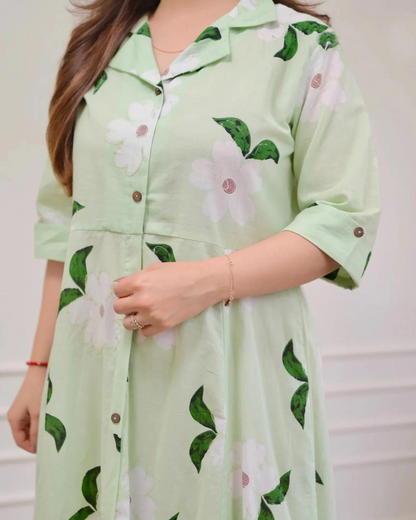 Maisha Mint Green A-Line Dress Wariza