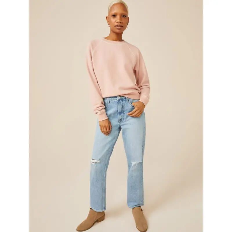 Vintage Ripped Straight-Leg Jeans – Ice Blue SixtyOneShop