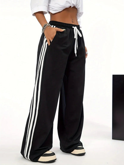 Multi Striped Wide Leg Trouser the-stylefits