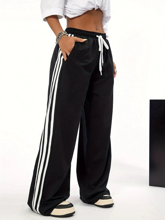 Multi Striped Wide Leg Trouser the-stylefits