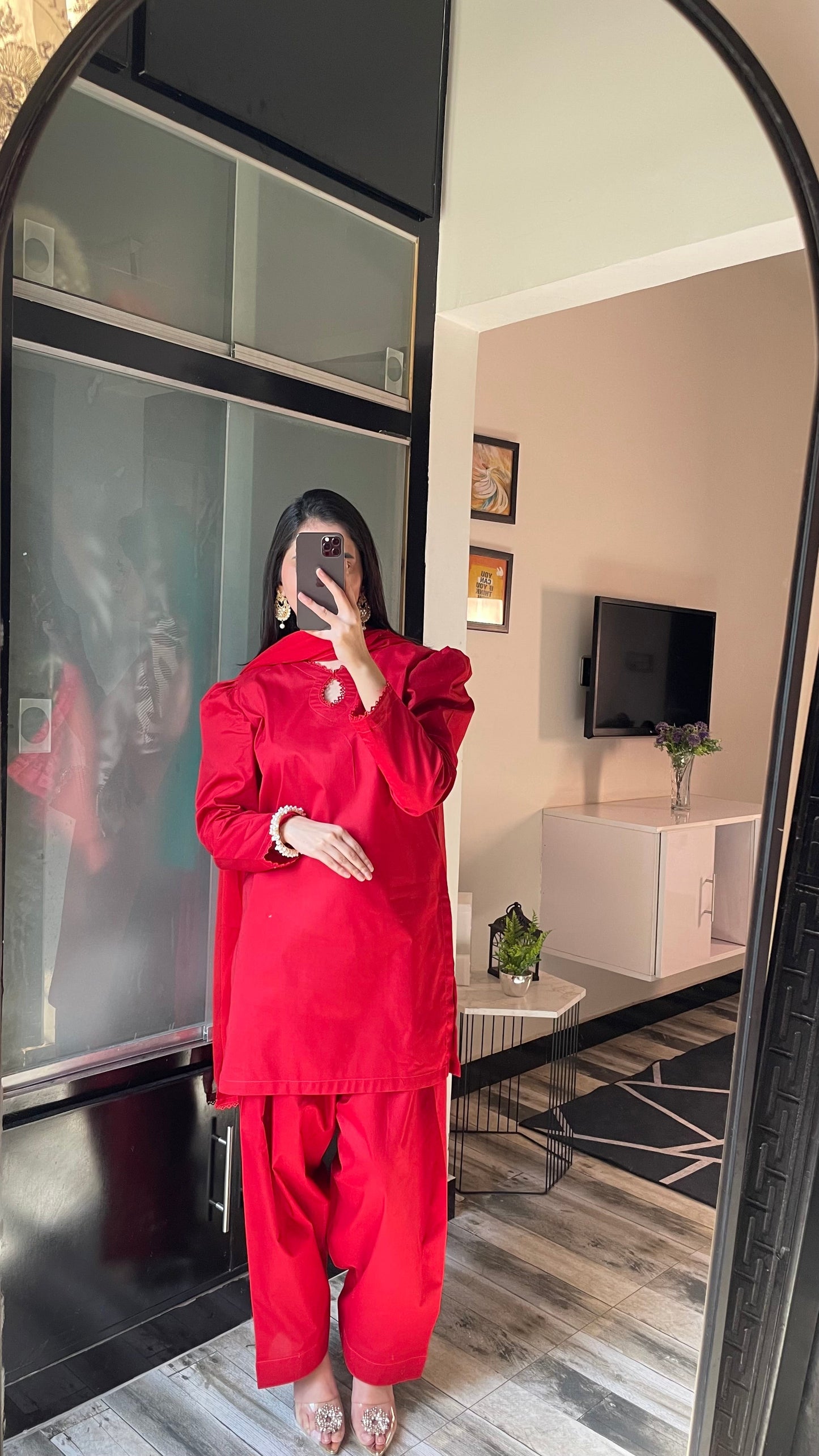 Farshi Set - Red the-stylefits