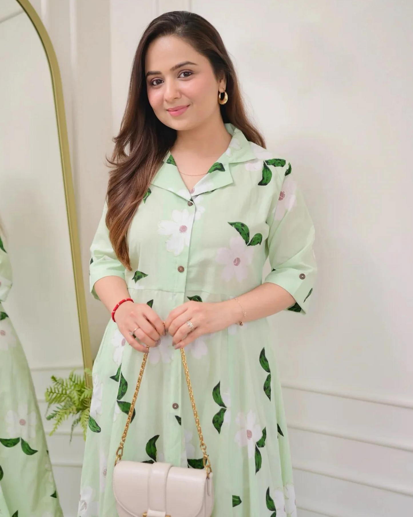 Maisha Mint Green A-Line Dress Wariza