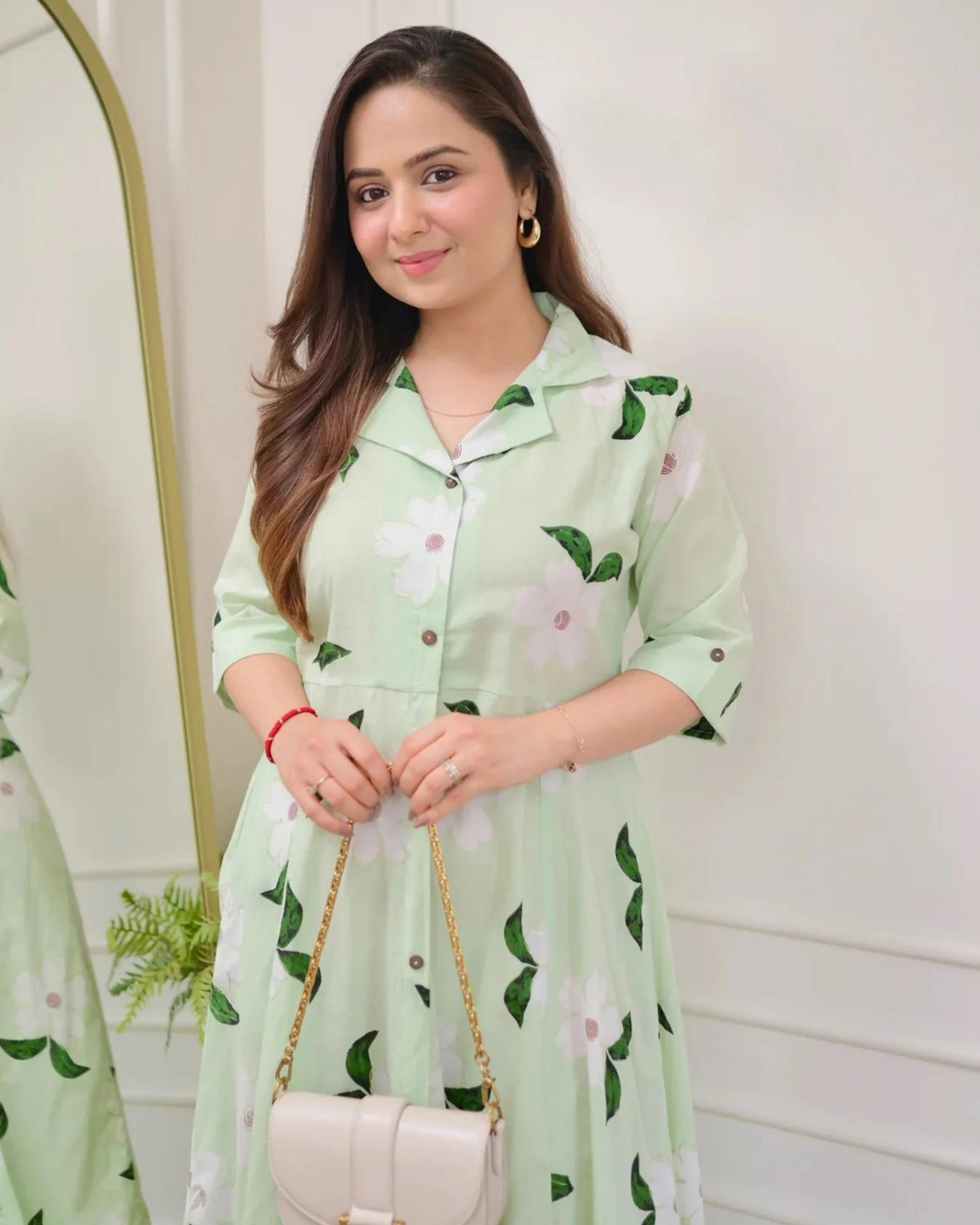 Maisha Mint Green A-Line Dress Wariza