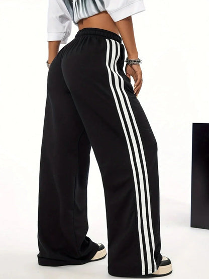 Multi Striped Wide Leg Trouser the-stylefits