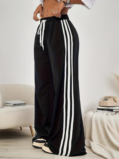 Multi Striped Wide Leg Trouser the-stylefits