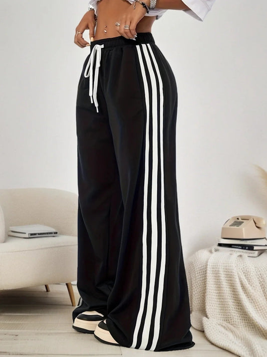 Multi Striped Wide Leg Trouser the-stylefits