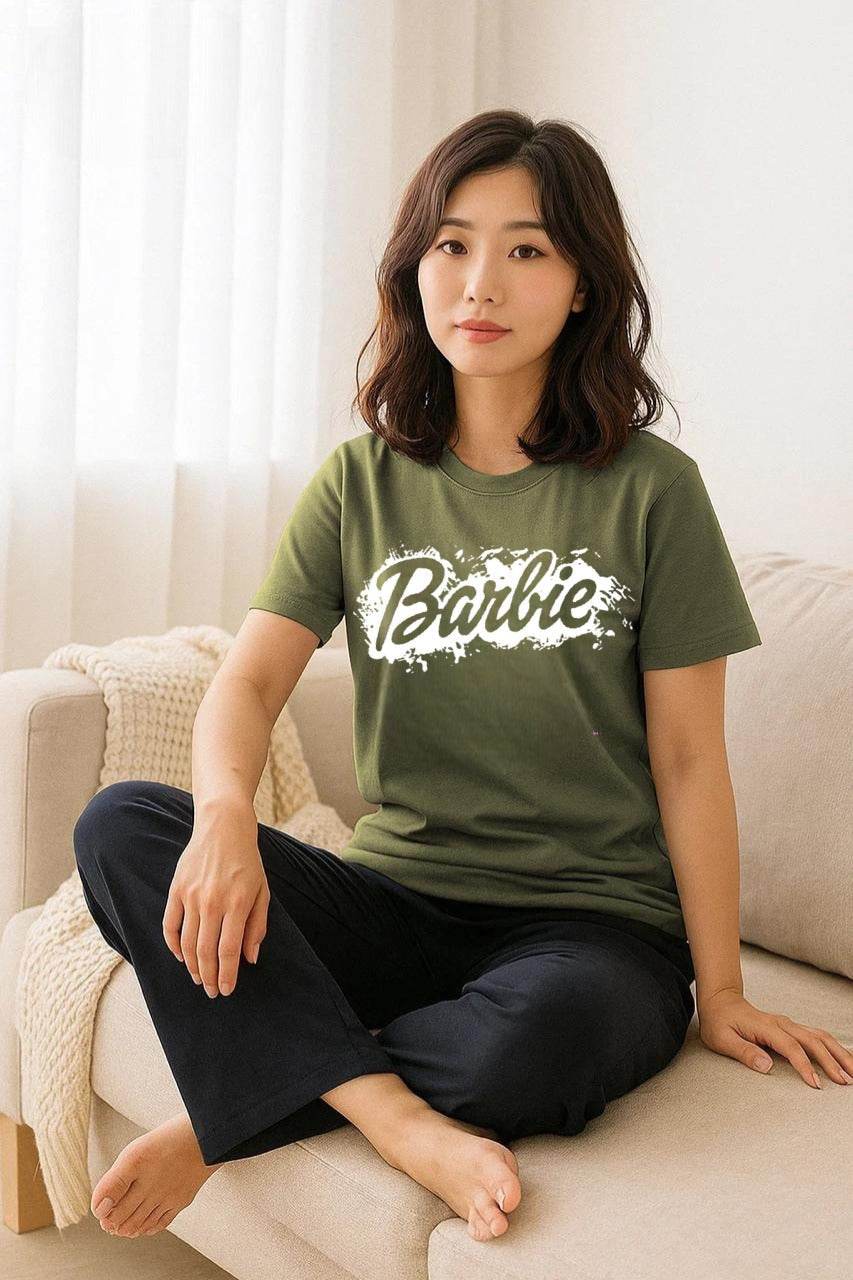 Barbie Printed Women’s Night Suit Set | Comfy Cotton Sleepwear - SixtyOneShop