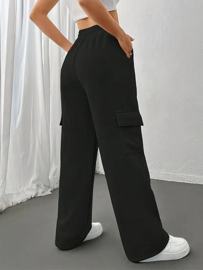 Double Pocket Cargo Trousers - Black
