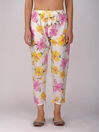 Floral Lawn Kurti for Women – Pink & Yellow