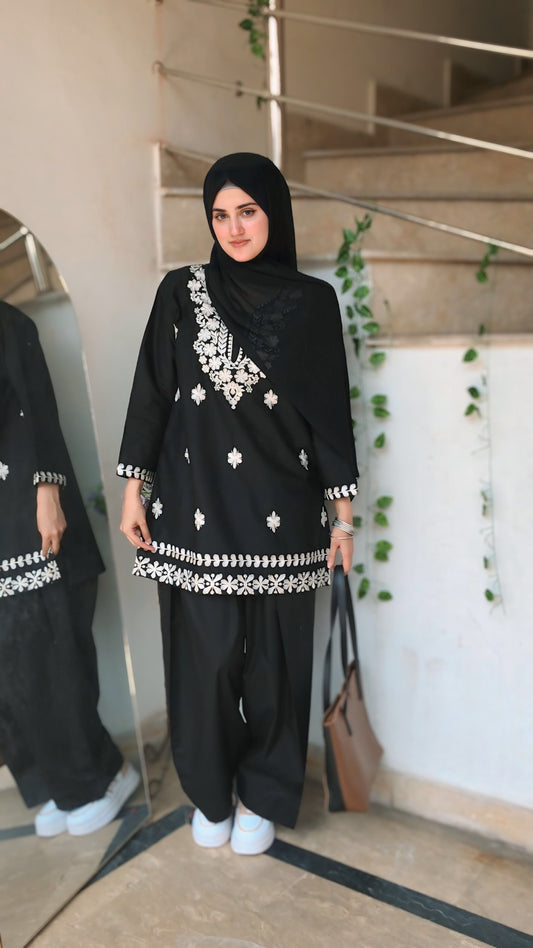 Embroidered Kurti + Shalwar Set the-stylefits