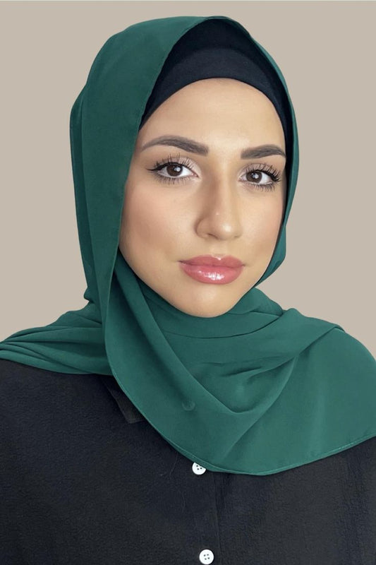 Instant hijab - Hijab + Attached Cap - Deep Green the-stylefits