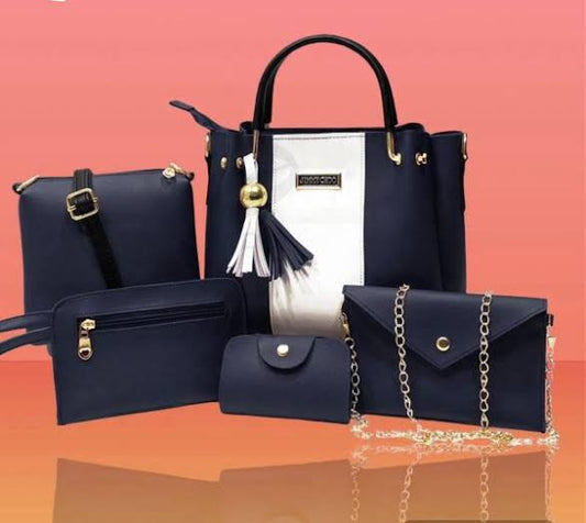 5-Piece Premium Synthetic Leather Bag Set | Jimmy Choo Inspired | Cloud Bag + Wallets + Chain