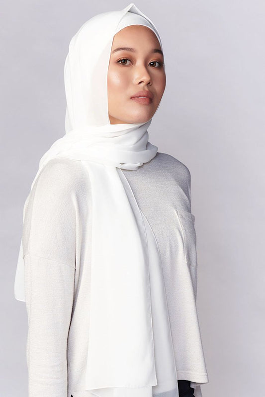 Instant hijab - Hijab + Attached Cap - White the-stylefits