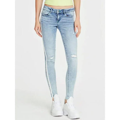 Curve-Hugging Light-Wash Skinny Jeans – Sky Fade SixtyOneShop
